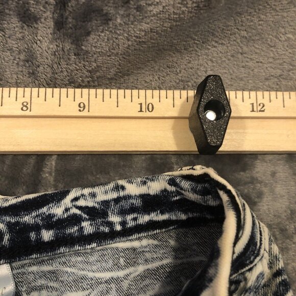 Aphrodite Distressed Stretch Denim Shorts Blue Acid Wash Made In USA Size S - Picture 5 of 10